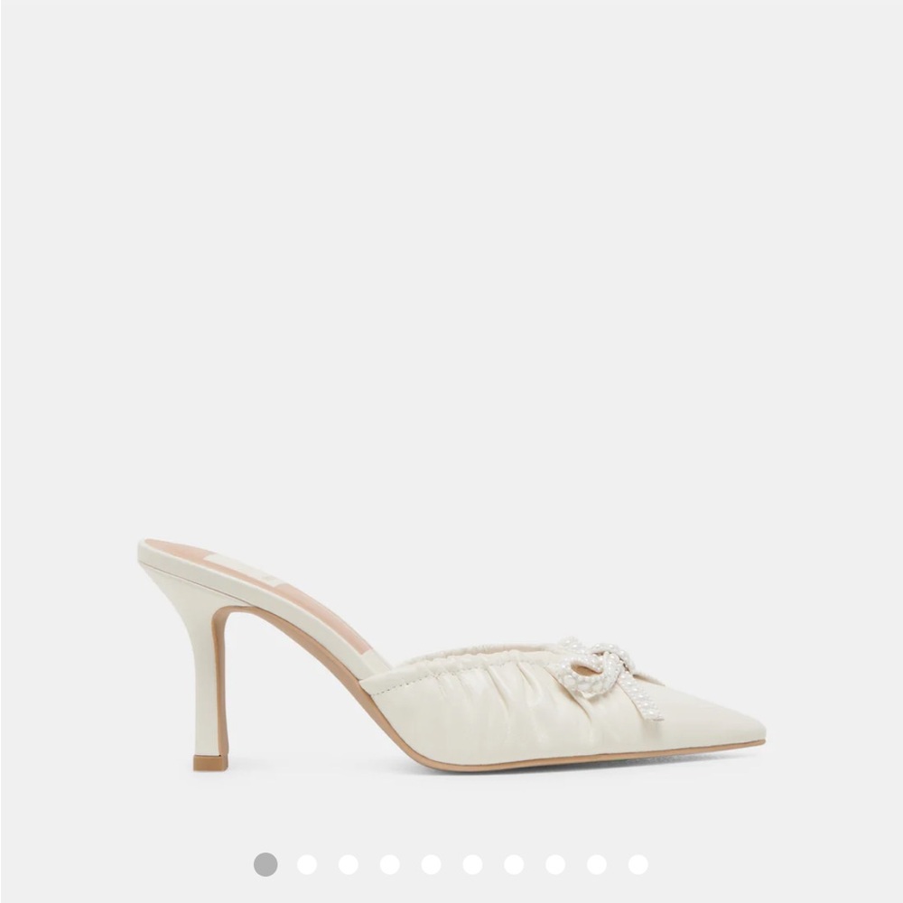 NWT Dolce Vita Kairi Pearl Heels - White Crinkle Patent